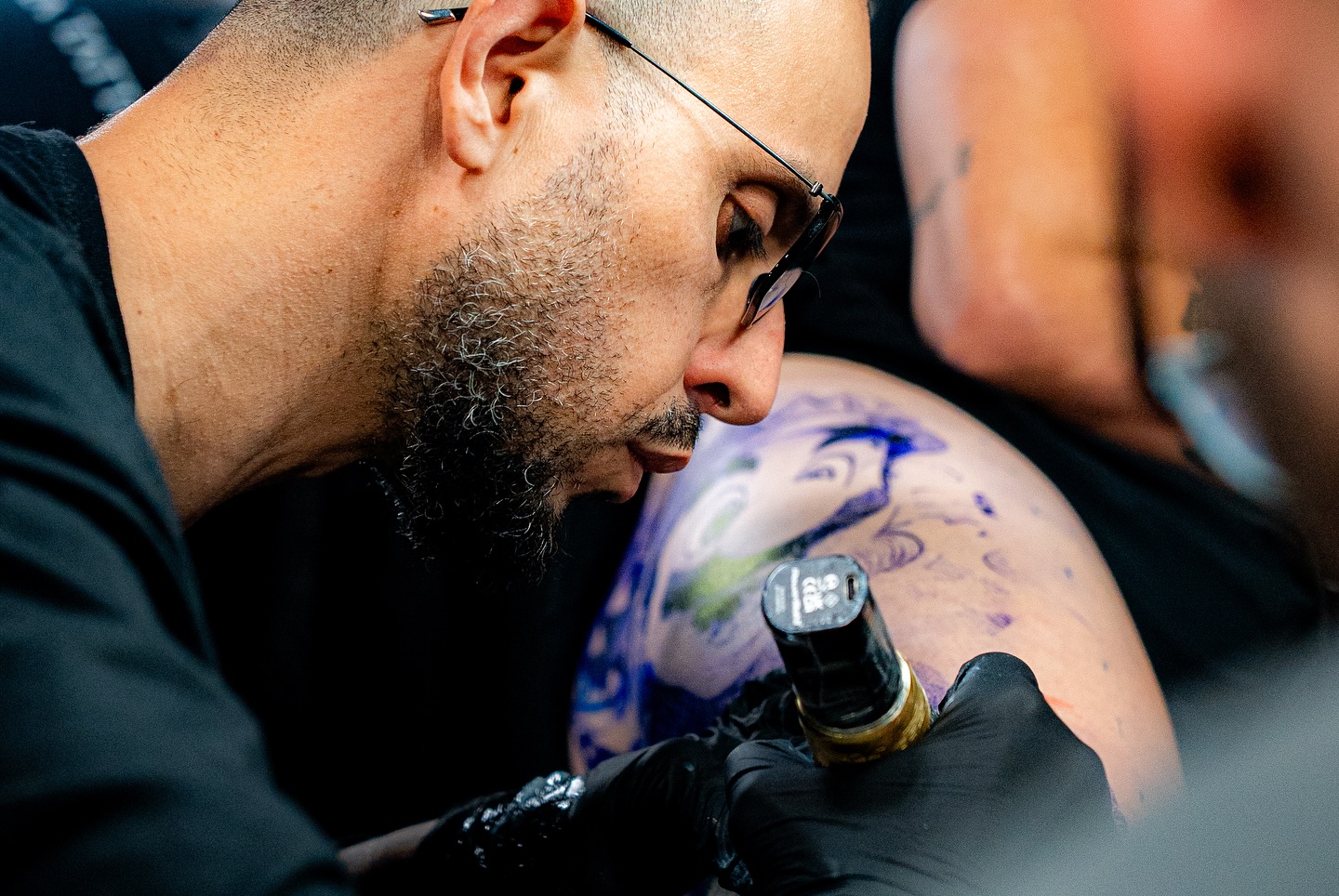 Rafael Galvão tattooing — cover-up and color realism, Houston